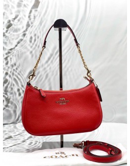(LIKE NEW) COACH TERI SHOULDER BAG IN MIAMI RED LEATHER 