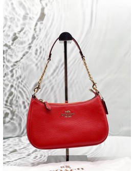 (LIKE NEW) COACH TERI SHOULDER BAG IN MIAMI RED LEATHER 