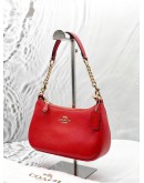 (LIKE NEW) COACH TERI SHOULDER BAG IN MIAMI RED LEATHER 