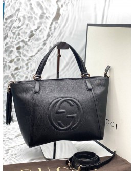 GUCCI SOHO TOTE BAG IN BLACK LEATHER- FULL SET-