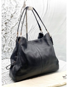 COACH MADISON PHOEBE SHOULDER BAG IN BLACK LEATHER