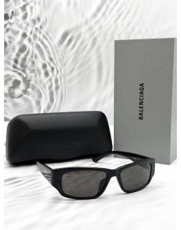 (RAYA PROMO) (LIKE NEW) BALENCIAGA BB0368SK RECTANGLE SUNGLASSES SIZE L IN BLACK -FULL SET-