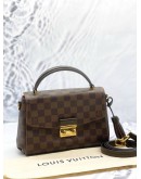 LOUIS VUITTON CROISETTE BAG IN BROWN DAMIER EBENE CANVAS