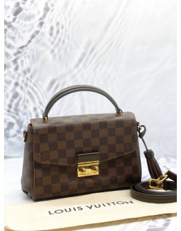 LOUIS VUITTON CROISETTE BAG IN BROWN DAMIER EBENE CANVAS
