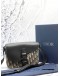 (LIKE NEW) CHRISTIAN DIOR SMALL SADDLE MESSENGER BAG IN BEIGE AND BLACK DIOR OBLIQUE JACQUARD WITH BLACK GRAINED CALFSKIN LEATHER -FULL SET-