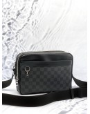 LOUIS VUITTON TROCADERO PM MESSENGER BAG IN BLACK DAMIER GRAPHITE CANVAS WITH CALFSKIN LEATHER