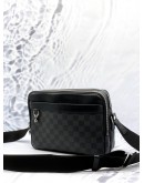 LOUIS VUITTON TROCADERO PM MESSENGER BAG IN BLACK DAMIER GRAPHITE CANVAS WITH CALFSKIN LEATHER
