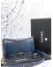 CHANEL BOY MEDIUM SHOULDER BAG IN BLUE CAVIAR LEATHER -FULL SET-