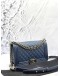 CHANEL BOY MEDIUM SHOULDER BAG IN BLUE CAVIAR LEATHER -FULL SET-