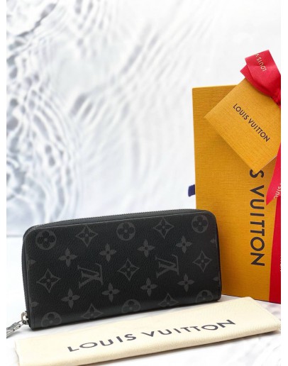LOUIS VUITTON ZIPPY WALLET IN BLACK MONOGRAM ECLIPSE CANVAS -FULL SET-