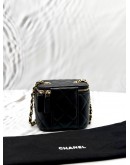 (LIKE NEW) CHANEL MINI PEARL CRUSH VANITY CASE BAG IN BLACK LAMBSKIN LEATHER