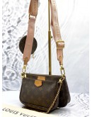 (CLEAR STOCK) LOUIS VUITTON MULTI POCHETTE ACCESSOIRES IN BROWN MONOGRAM CANVAS -FULL SET- 