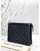 (LIKE NEW) LOUIS VUITTON POCHETTE VOYAGE MM IN BLACK MONOGRAM ECLIPSE CANVAS -FULL SET-