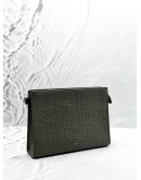 (LIKE NEW) CHRISTIAN DIOR A5 TRIANGLE POUCH IN GRAY DIOR GRAVITY LEATHER
