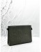 (LIKE NEW) CHRISTIAN DIOR A5 TRIANGLE POUCH IN GRAY DIOR GRAVITY LEATHER
