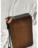 BERLUTI TALI CALLIGRAPHY SCRITTO LONG WALLET IN BROWN LEATHER