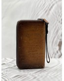 BERLUTI TALI CALLIGRAPHY SCRITTO LONG WALLET IN BROWN LEATHER