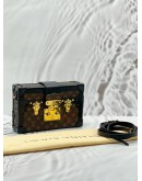 LOUIS VUITTON PETITE MALLE BAG IN BROWN MONOGRAM CANVAS WITH BLACK LEATHER