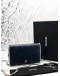 CHANEL WALLET ON CHAIN IN DARK BLUE WITH SILVER LAMBSKIN LEATHER -FULL SET-
