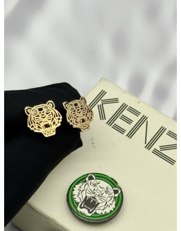 KENZO TIGER EARRINGS IN GOLD PLATED -FULL SET-