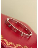 (UNUSED) 2020 CARTIER LOVE BRACELET SIZE 15 IN 18K 750 WHITE GOLD WITH DIAMONDS -FULL SET-