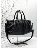PRADA SHOULDER BAG IN BLACK SHINE LEATHER
