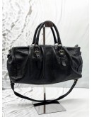 PRADA SHOULDER BAG IN BLACK SHINE LEATHER