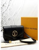 (UNUSED) LOUIS VUITTON PONT 9 SHOULDER BAG IN BLACK CALFKSIN LEATHER -FULL SET-