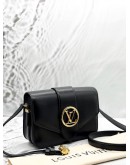 (UNUSED) LOUIS VUITTON PONT 9 SHOULDER BAG IN BLACK CALFKSIN LEATHER -FULL SET-