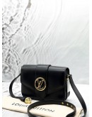 (UNUSED) LOUIS VUITTON PONT 9 SHOULDER BAG IN BLACK CALFKSIN LEATHER -FULL SET-
