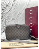 GUCCI OPHIDIA CROSSBODY BAG IN GREY GG SUPREME CANVAS WITH LEATHER -FULL SET-