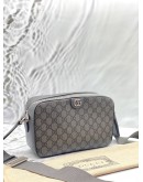 GUCCI OPHIDIA CROSSBODY BAG IN GREY GG SUPREME CANVAS WITH LEATHER -FULL SET-
