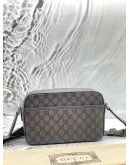 GUCCI OPHIDIA CROSSBODY BAG IN GREY GG SUPREME CANVAS WITH LEATHER -FULL SET-