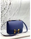 2021 HERMES CONSTANCE 24 CROSSBODY BAG IN BLEU ENCRE EPSOM LEATHER -FULL SET-