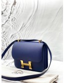 2021 HERMES CONSTANCE 24 CROSSBODY BAG IN BLEU ENCRE EPSOM LEATHER -FULL SET-