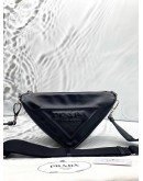 PRADA TRIANGLE SHOULDER AND CROSSBODY BAG IN BLACK LEATHER 