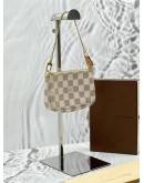 LOUIS VUITTON MINI POCHETTE ACCESSOIRES IN WHITE DAMIER AZUR CANVAS -FULL SET- 