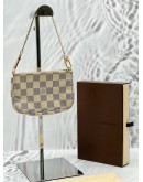 LOUIS VUITTON MINI POCHETTE ACCESSOIRES IN WHITE DAMIER AZUR CANVAS -FULL SET- 