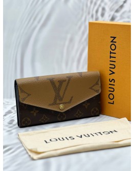 LOUIS VUITTON SARAH WALLET IN BROWN MONOGRAM REVERSE CANVAS -FULL SET- 