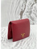 PRADA COMPACT WALLET IN PINK LEATHER