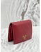 PRADA COMPACT WALLET IN PINK LEATHER