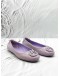 TORY BURCH MINNIE TRAVEL BALLET FLATS SIZE 39 IN LILAC PATENT LEATHER