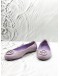 TORY BURCH MINNIE TRAVEL BALLET FLATS SIZE 39 IN LILAC PATENT LEATHER