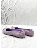 TORY BURCH MINNIE TRAVEL BALLET FLATS SIZE 39 IN LILAC PATENT LEATHER