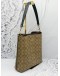COACH MOLLIE SHOULDER BAG IN BROWN CC SIGNATURE CANVAS WITH BLACK LEATHER 