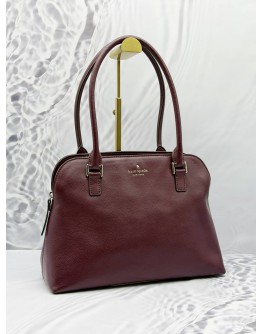 KATE SPADE GREENE STREET MARIELLA SHOULDER BAG IN BURGUNDY LEATHER 