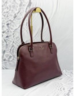 KATE SPADE GREENE STREET MARIELLA SHOULDER BAG IN BURGUNDY LEATHER 