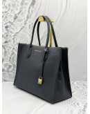 MICHAEL KORS MERCER ACCORDION TOTE BAG IN DARK BLUE LEATHER 