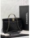 CHANEL SHOPPING TOTE BAG IN BLACK LAMBSKIN LEATHER -FULL SET- 