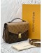 (LIKE NEW) LOUIS VUITTON POCHETTE METIS IN BROWN MONOGRAM REVERSE CANVAS WITH BLACK LEATHER -FULL SET- 